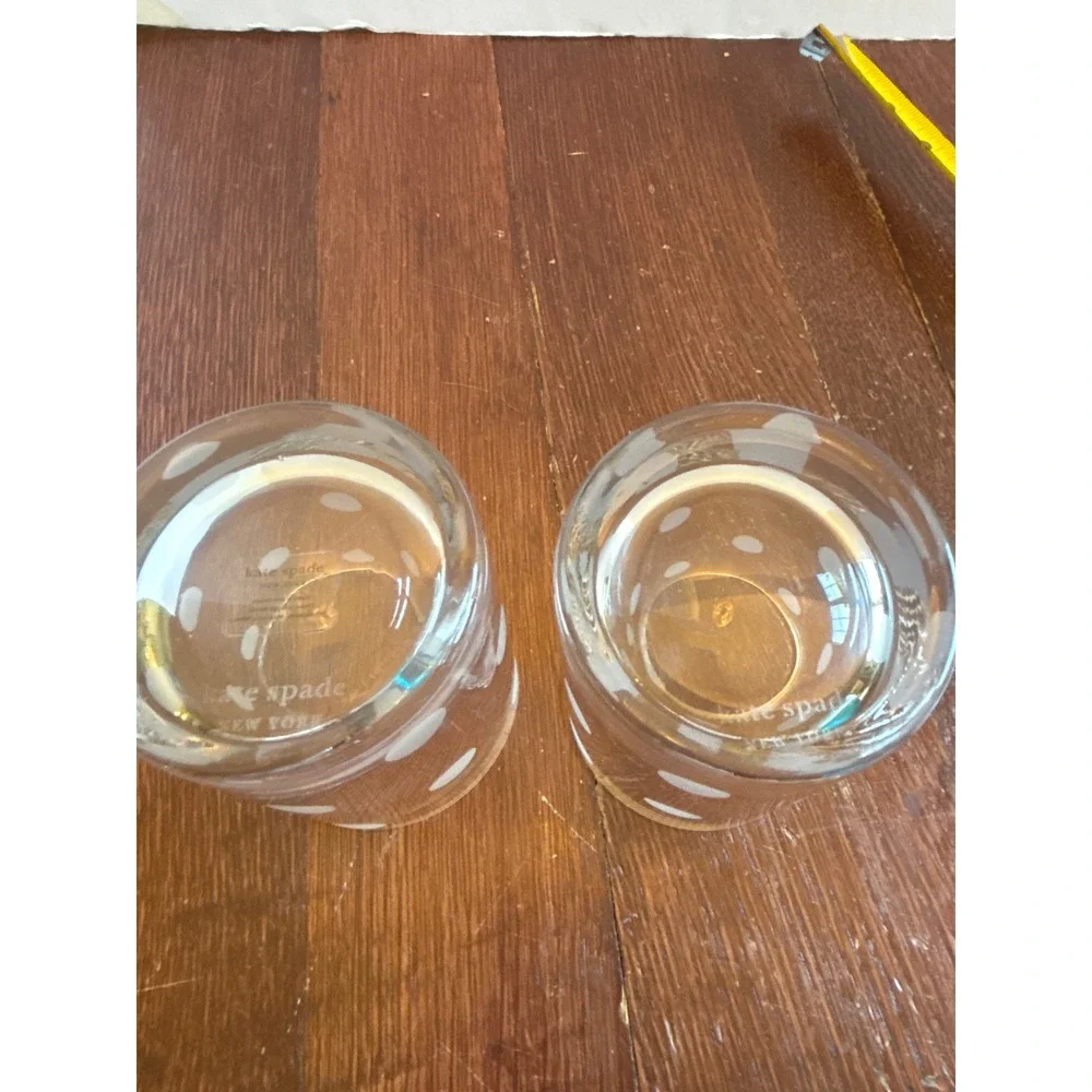 Kate Spade New York Lenox Larabee Dot Double Old Fashioned Glasses Set 2 Clear